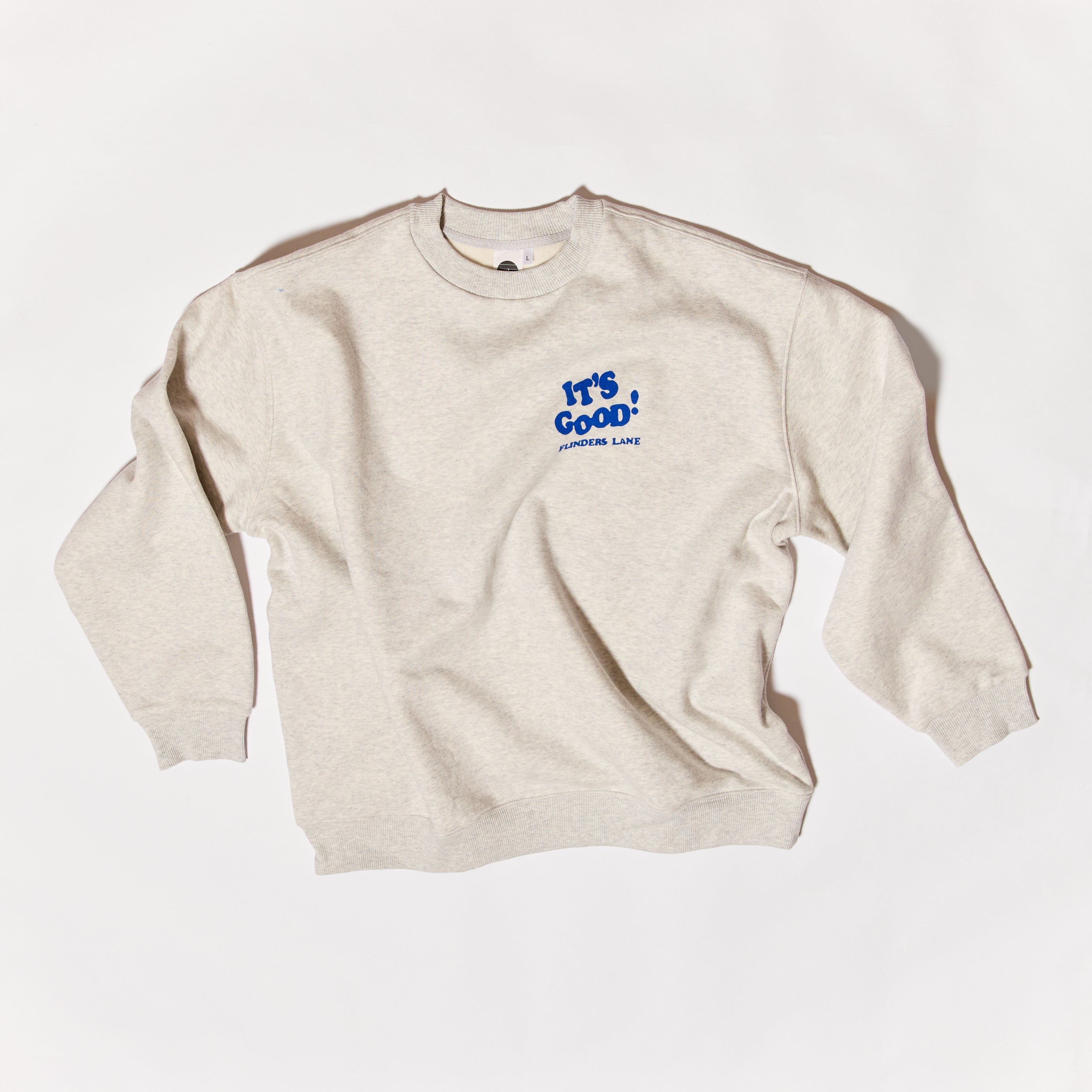 Logo Crewneck Sweatshirt - Blue on Grey