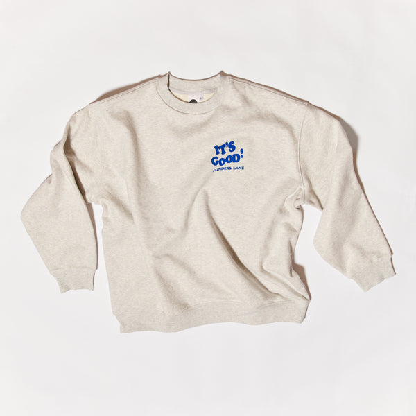 Logo Crewneck Sweatshirt - Blue on Grey