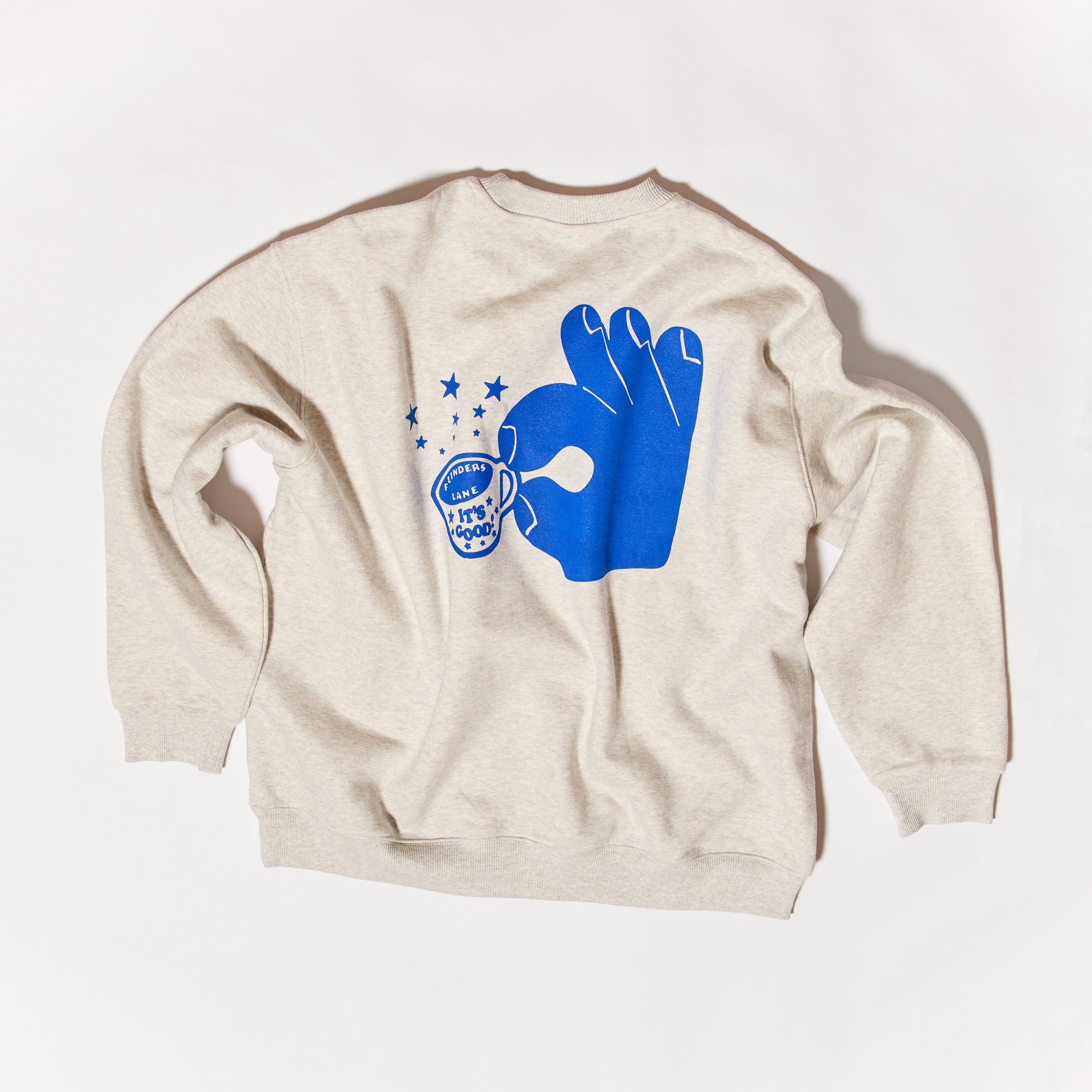 Logo Crewneck Sweatshirt - Blue on Grey